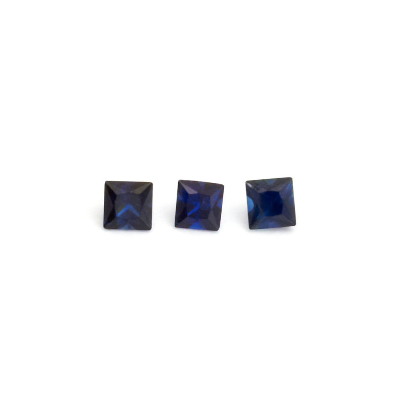 1.75 to 3.5mm Deep Blue Australian Sapphire Princess Cuts