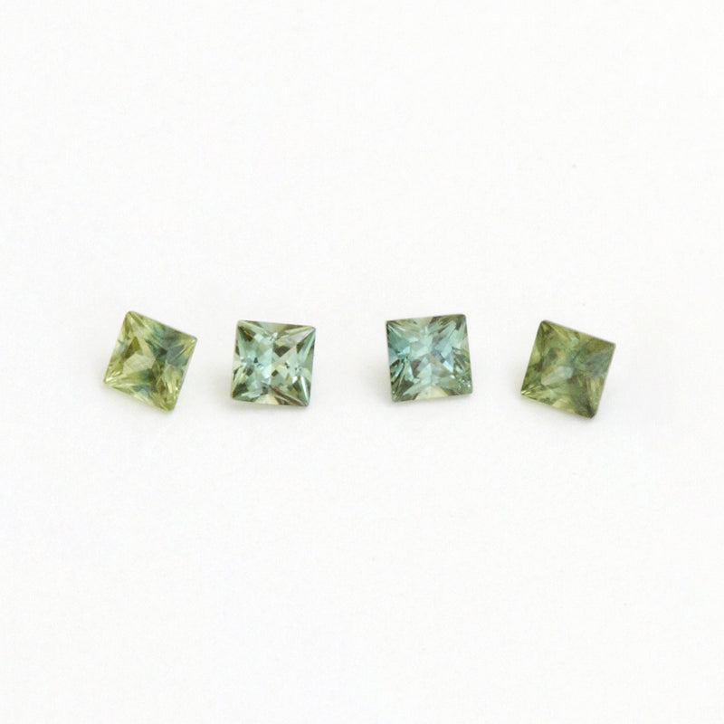 1.75 to 3.5mm Medium Green Australian Sapphire Princess Cuts