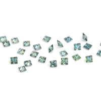 1.75 to 3.5mm Medium Teal Australian Sapphire Princess Cuts