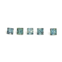 1.75 to 3.5mm Medium Teal Australian Sapphire Princess Cuts