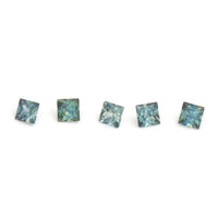 1.75 to 3.5mm Medium Teal Australian Sapphire Princess Cuts