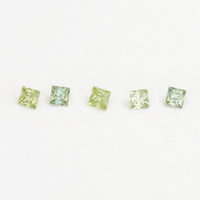 1.75 to 3.5mm Light Green Australian Sapphire Princess Cuts