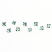 1.75 to 3.5mm Light Teal Australian Sapphire Princess Cuts