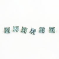 1.75 to 3.5mm Light Teal Australian Sapphire Princess Cuts