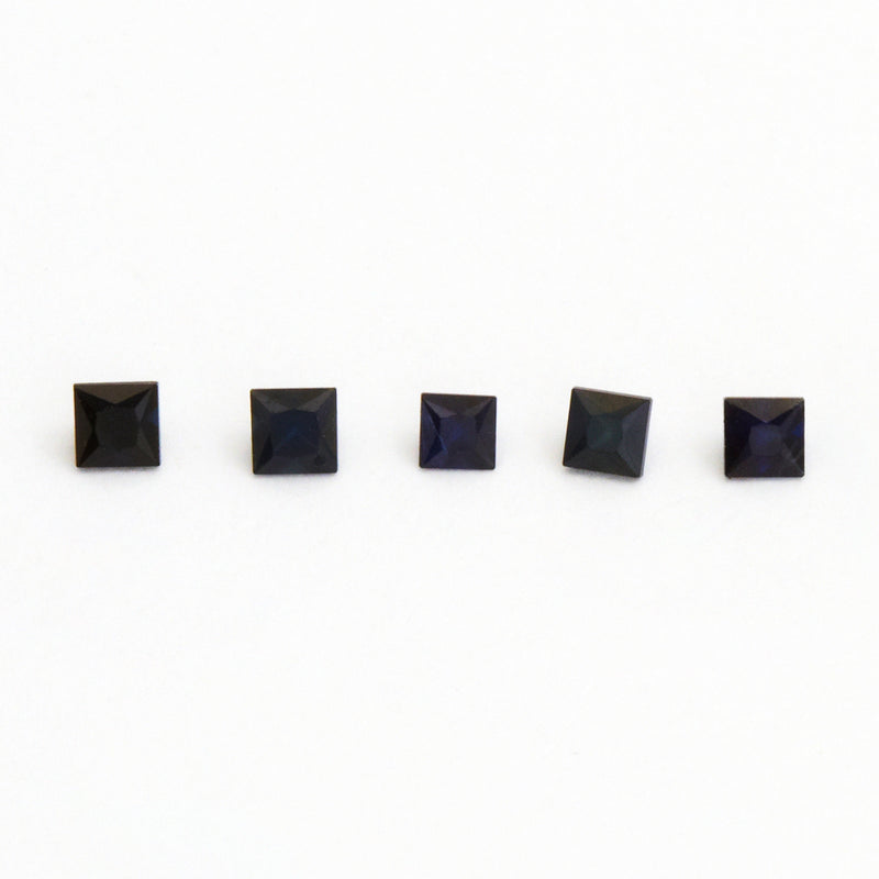 1.75 to 3.5mm Midnight Blue Australian Sapphire Princess Cuts