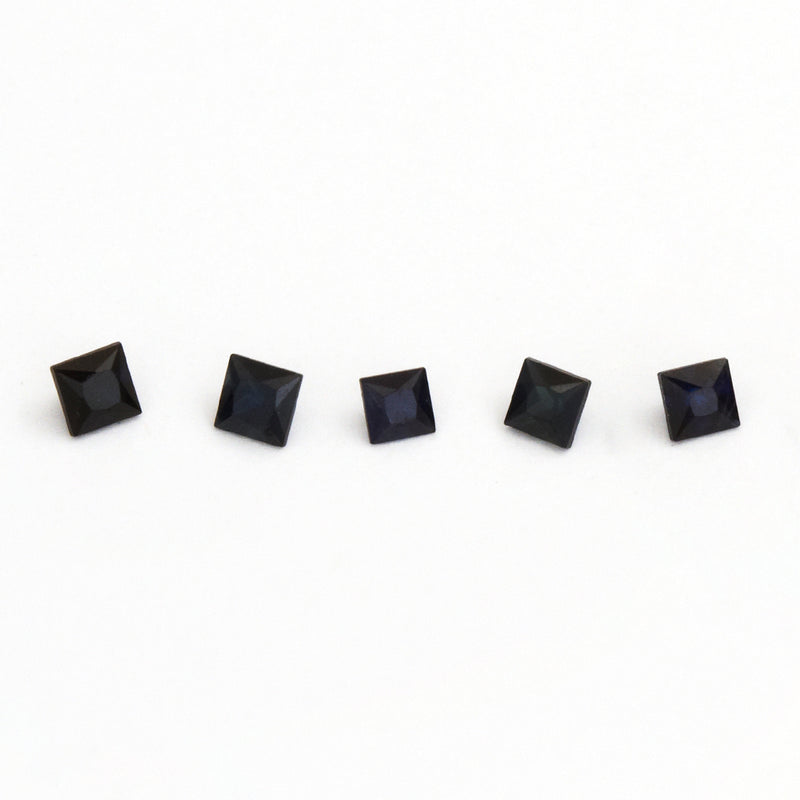 1.75 to 3.5mm Midnight Blue Australian Sapphire Princess Cuts