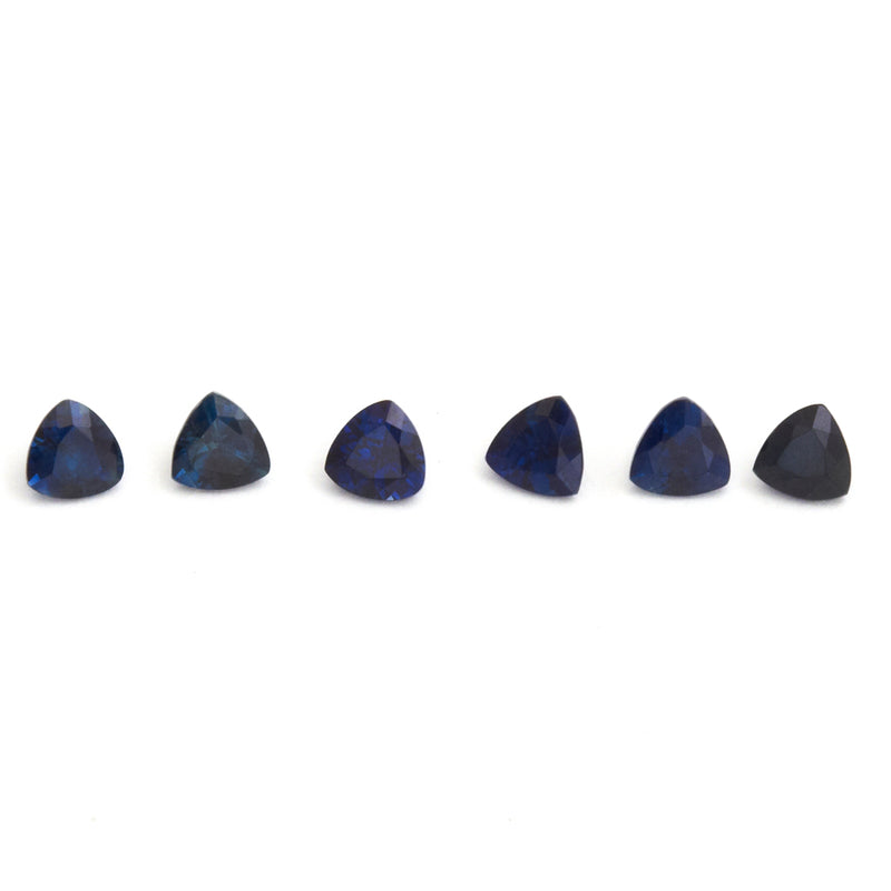 3 to 3.5mm Dark Blue Australian Sapphire Trillions