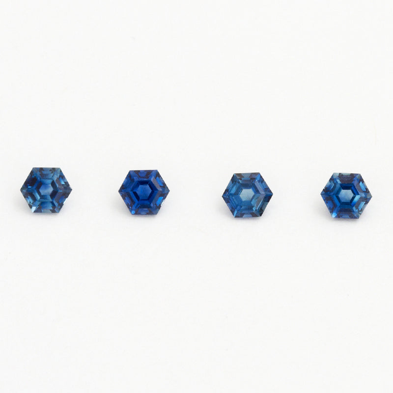 3 to 3.5mm Bright Blue Australian Sapphire Hexagons