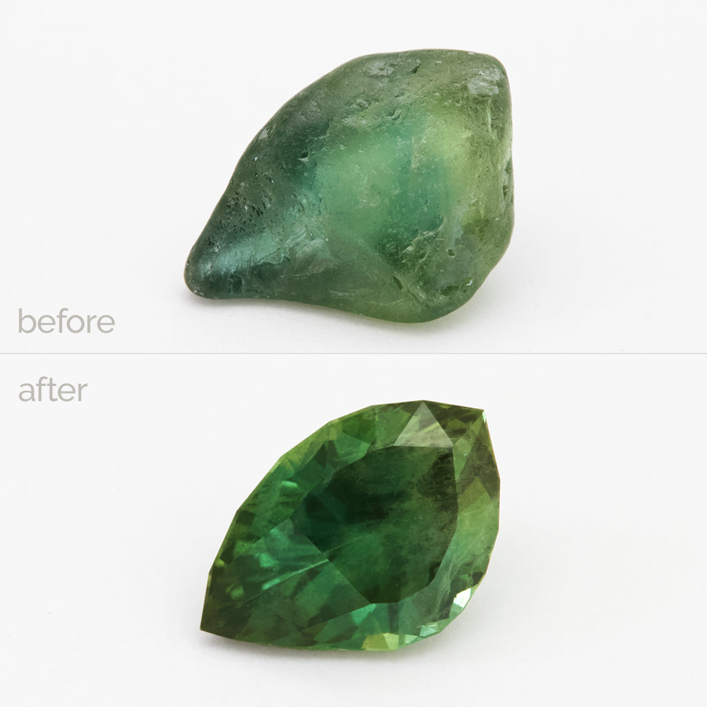 2.34ct Green Australian Sapphire Freeform