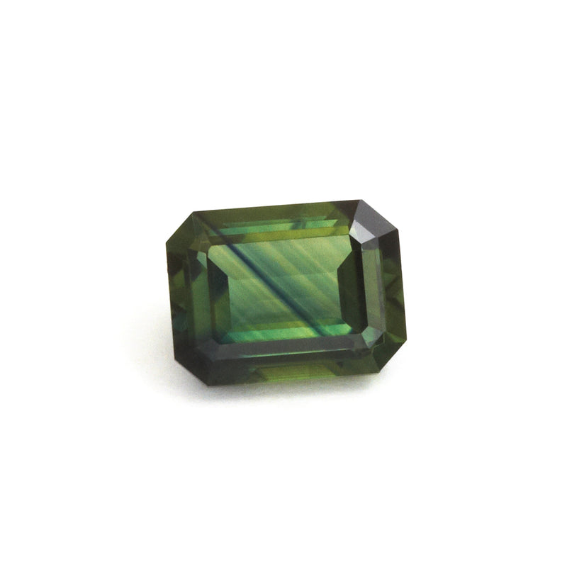 2.14ct Dark Green Australian Sapphire Emerald Cut