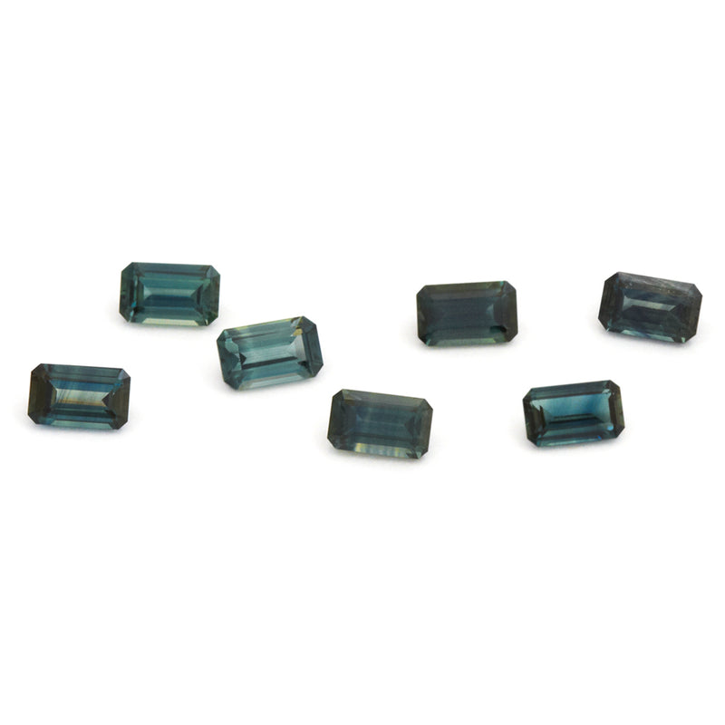 4x3 to 6x4mm Dark Teal Australian Sapphire Emerald Cuts