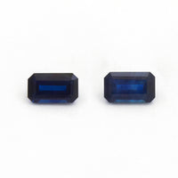 4x3 to 6x4mm Deep Blue Australian Sapphire Emerald Cuts