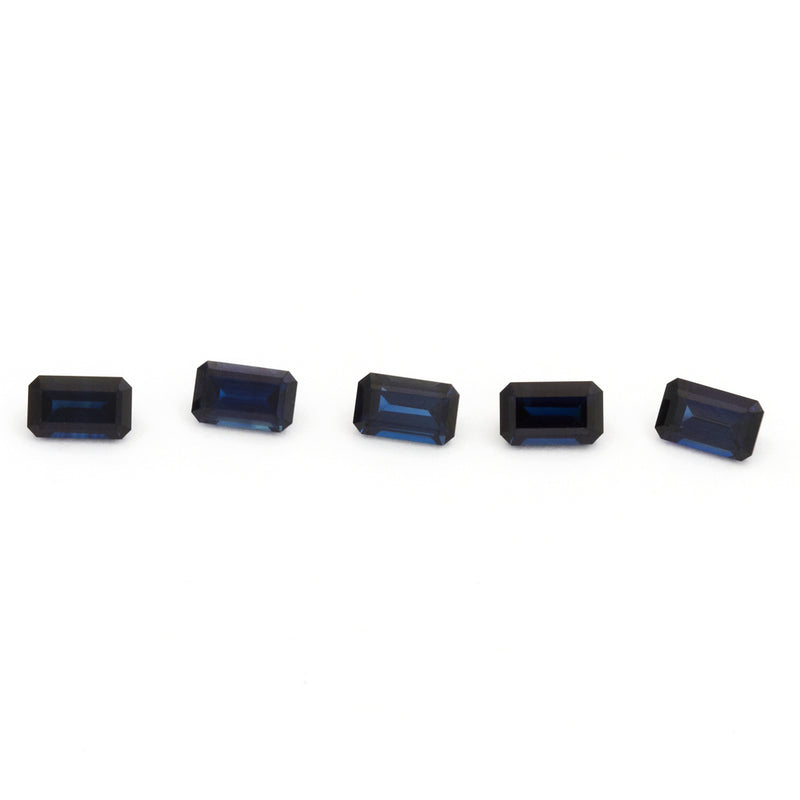 4x3 to 6x4mm Dark Blue Australian Sapphire Emerald Cuts