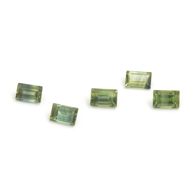 3x2mm Medium Geen Australian Sapphire Baguettes