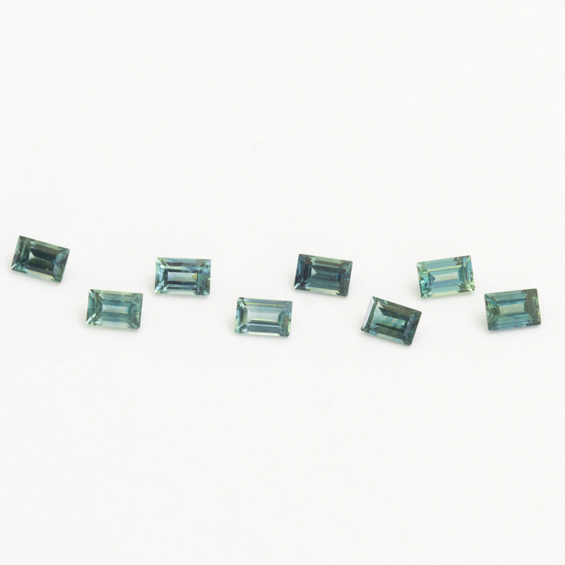 3x2mm Medium Teal Australian Sapphire Baguettes