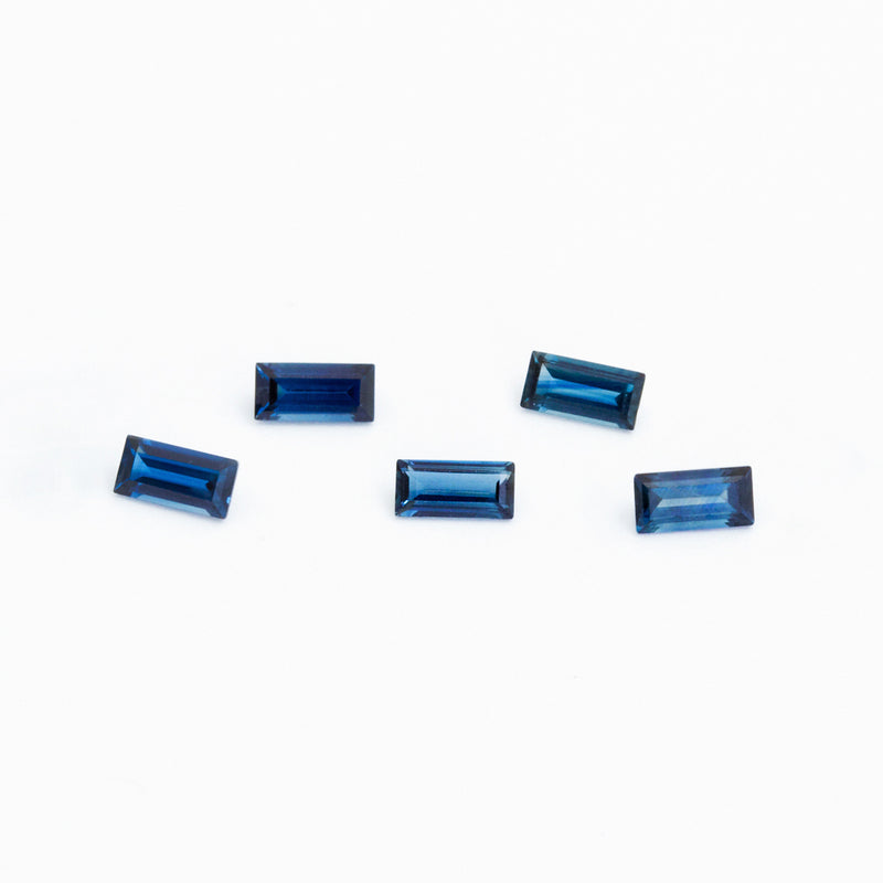 4x2 to 6x3mm Bright Blue Australian Sapphire Baguettes