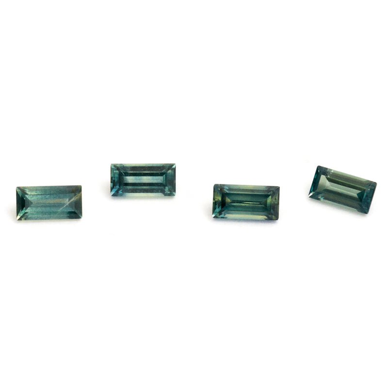 4x2 to 6x3mm Dark Teal Australian Sapphire Baguettes