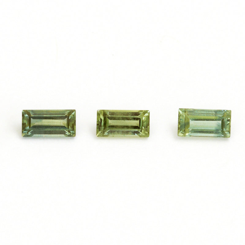 4x2 to 6x3mm Medium Green Australian Sapphire Baguettes