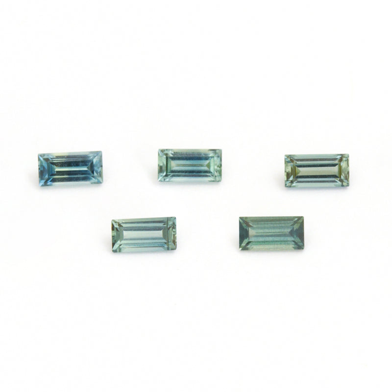 4x2 to 6x3mm Medium Teal Australian Sapphire Baguettes