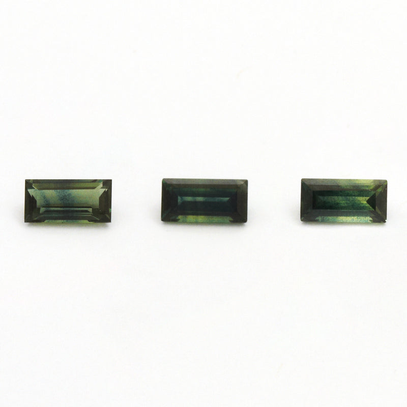 4x2 to 6x3mm Dark Green Australian Sapphire Baguettes