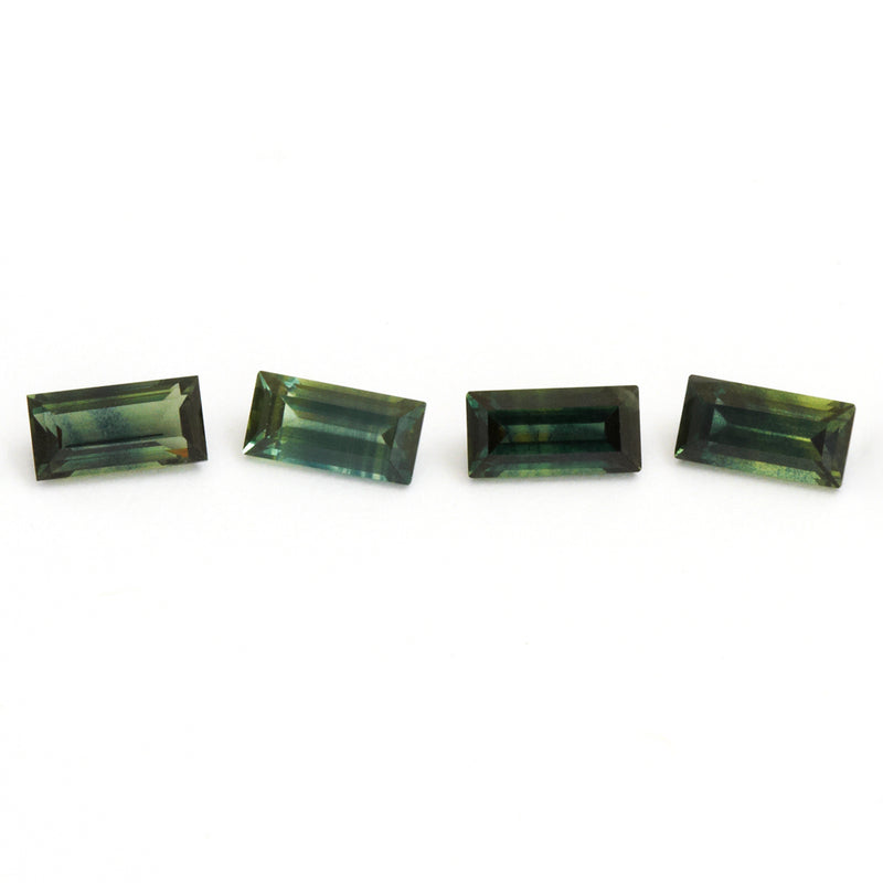 4x2 to 6x3mm Dark Green Australian Sapphire Baguettes