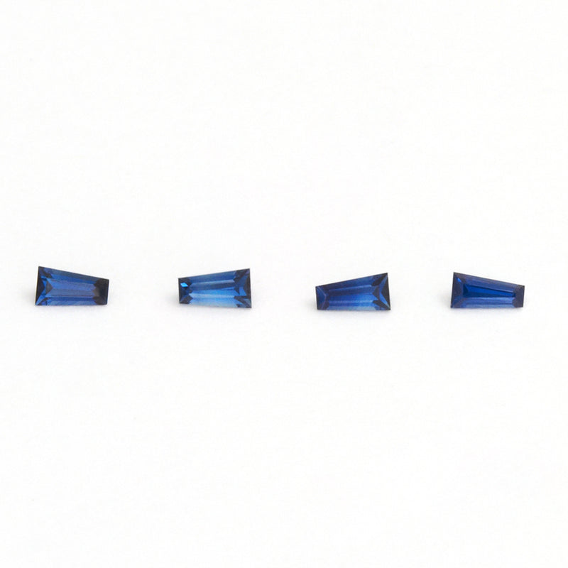 3x1.5x1mm AAA Bright Blue Australian Sapphire Tapered Baguettes