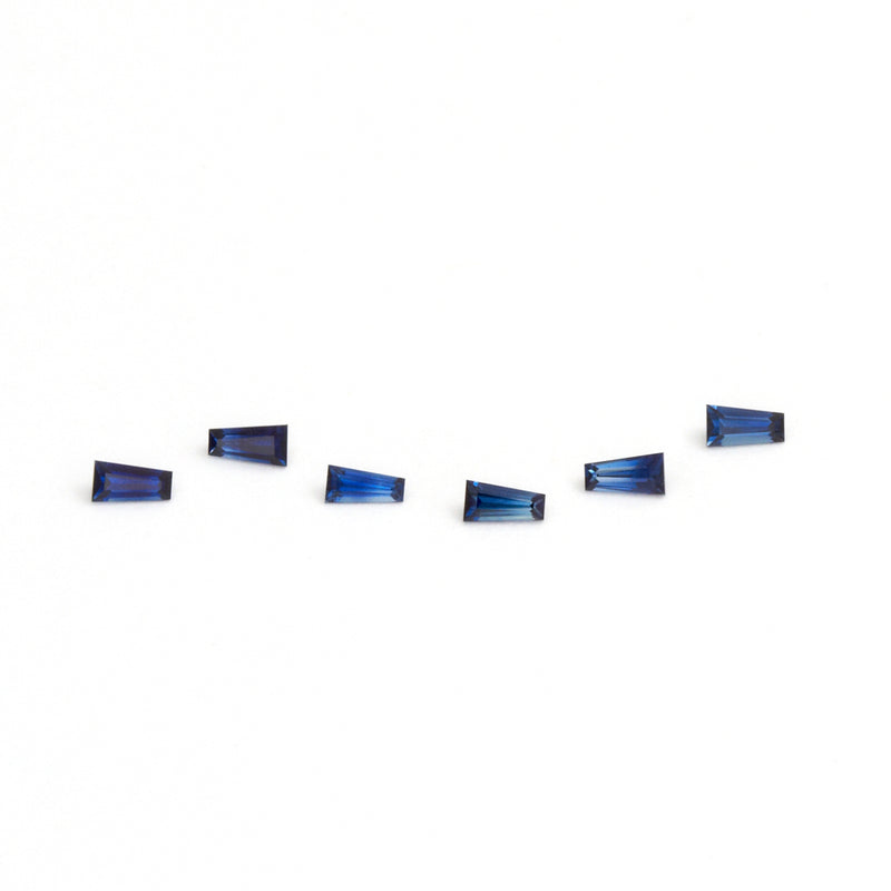 3x1.5x1mm Deep Blue Australian Sapphire Tapered Baguettes