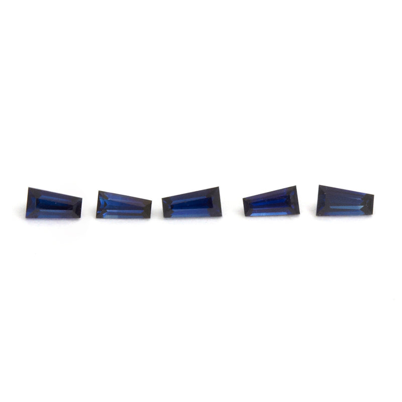 3x1.5x1mm Dark Blue Australian Sapphire Tapered Baguettes