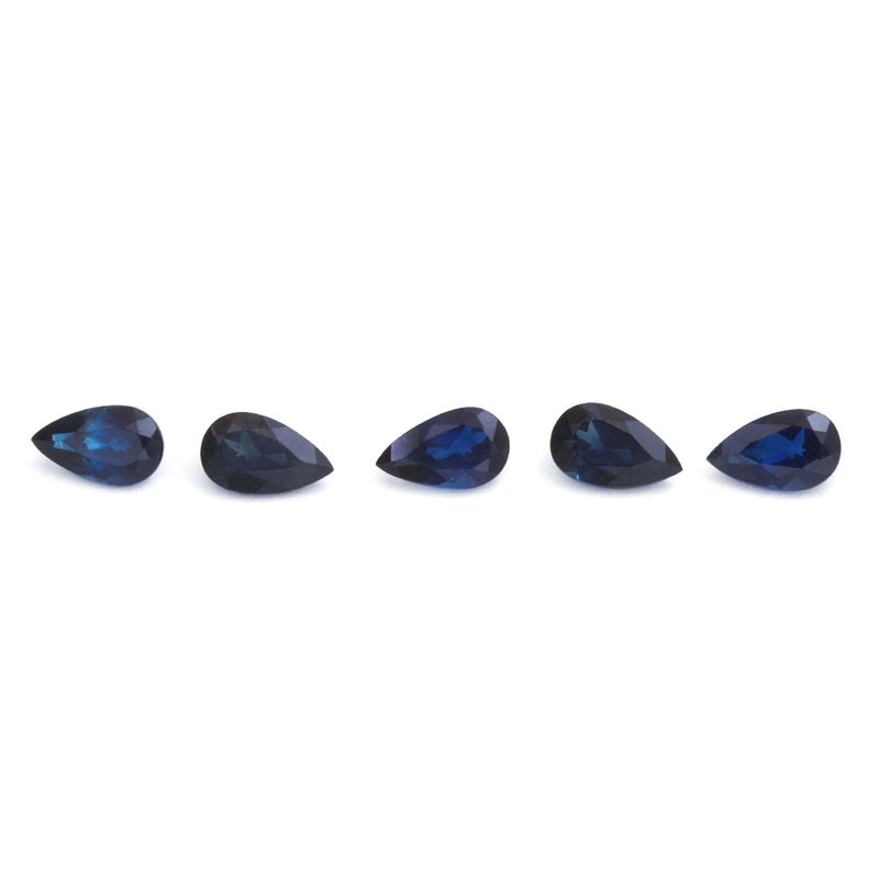 5x3 to 7x5mm Deep Blue Australian Sapphire Pears