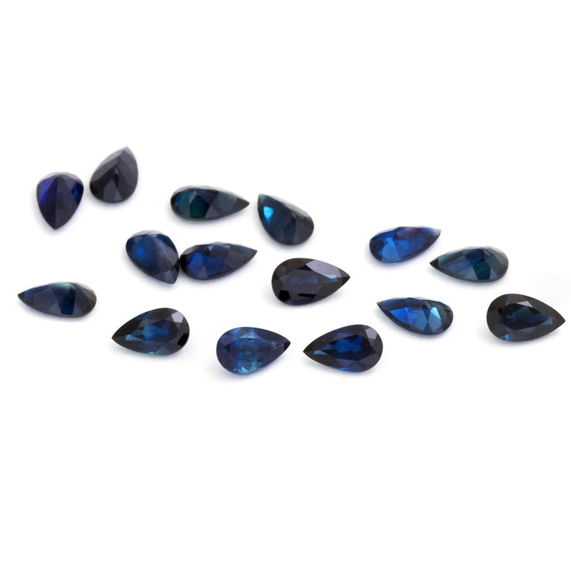 5x3 to 7x5mm Deep Blue Australian Sapphire Pears