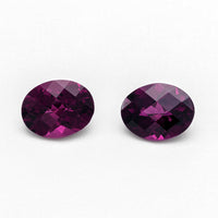 9x7mm Grape Garnet® Checkerboard Ovals