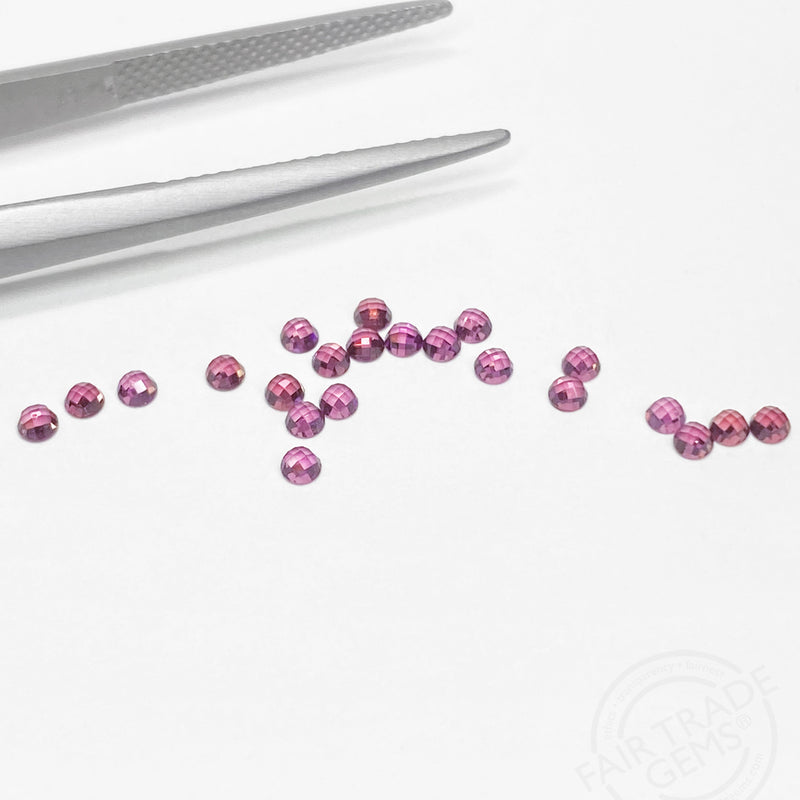 2 to 3mm Grape Garnet® Rose Cut Rounds