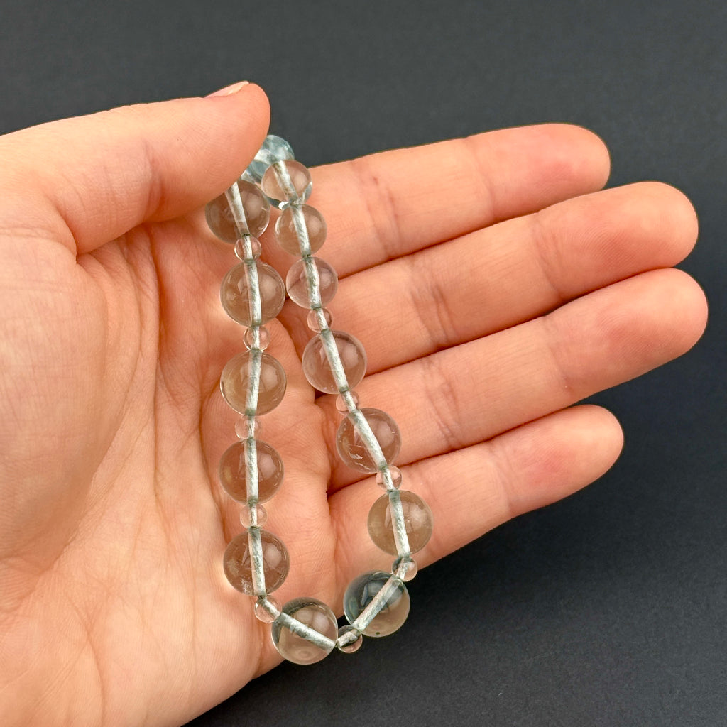 4 - 10mm Round Natural Aquamarine Bead Strand