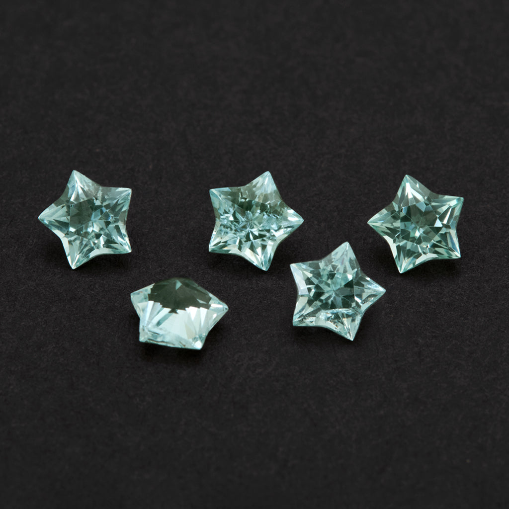 3.5 to 5mm AA Neon Green Beryl Star Cuts