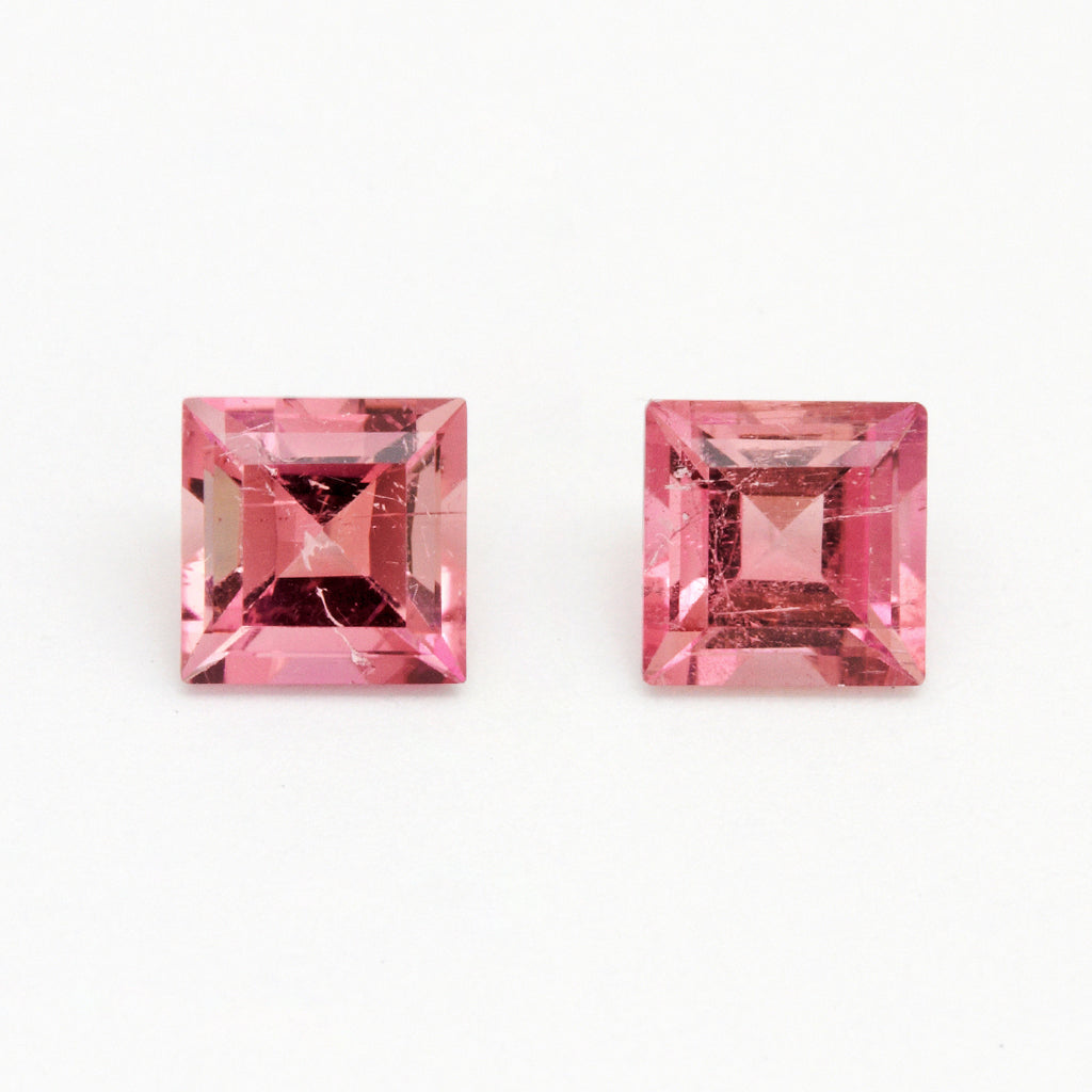 5mm Maine Pink Tourmaline Carré Step Cuts