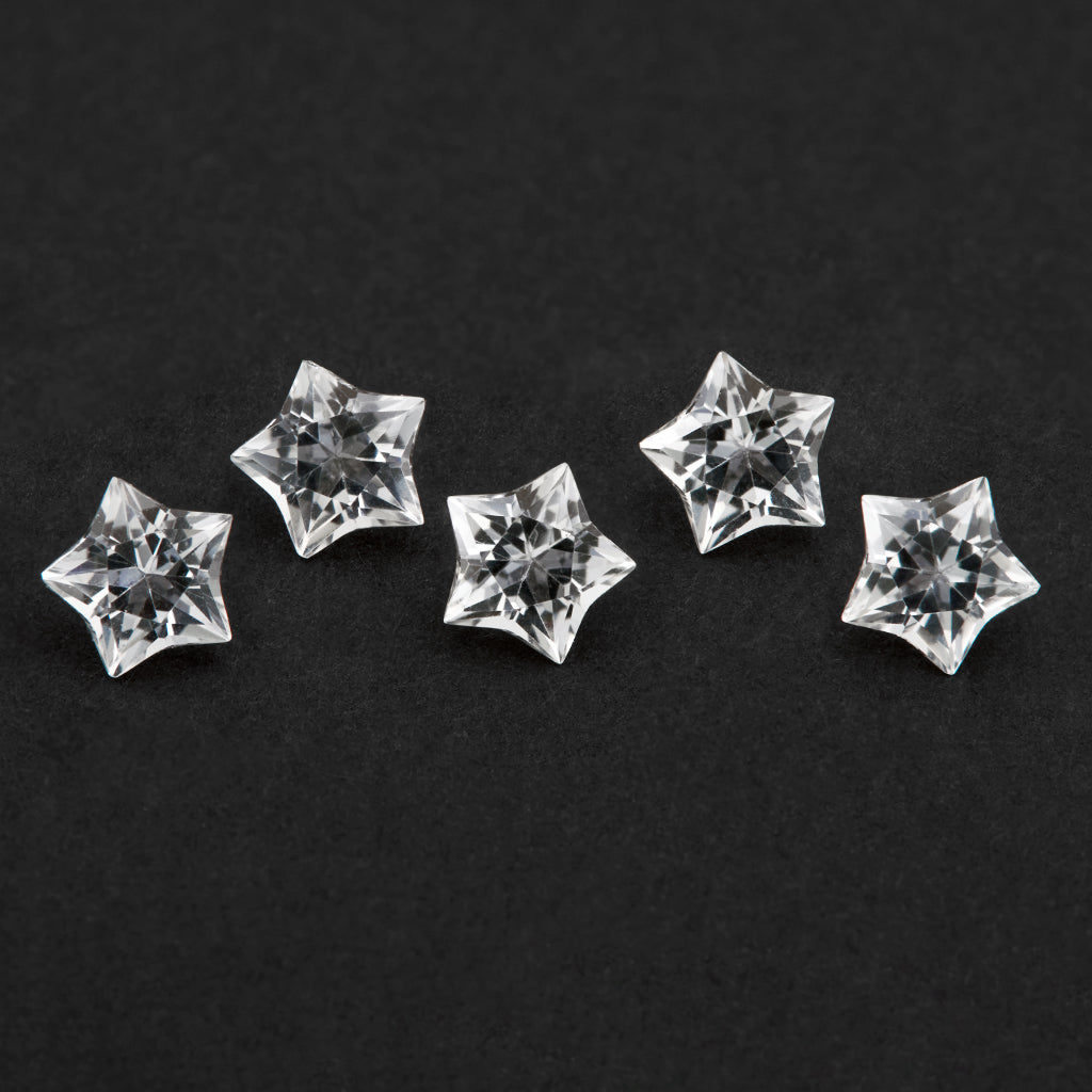 4 to 6mm Clear Quartz Star Cuts