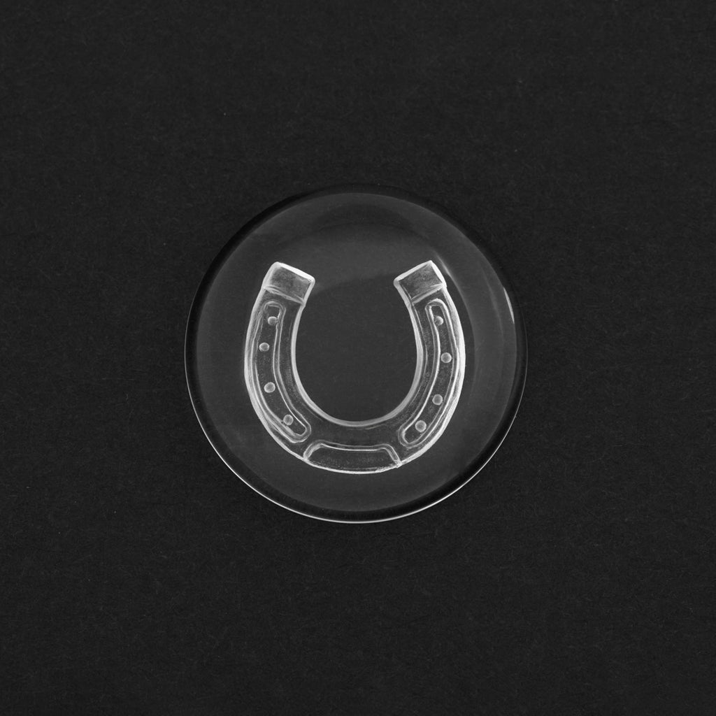 15mm Clear Quartz Round Cab Horseshoe Intaglio Carvings