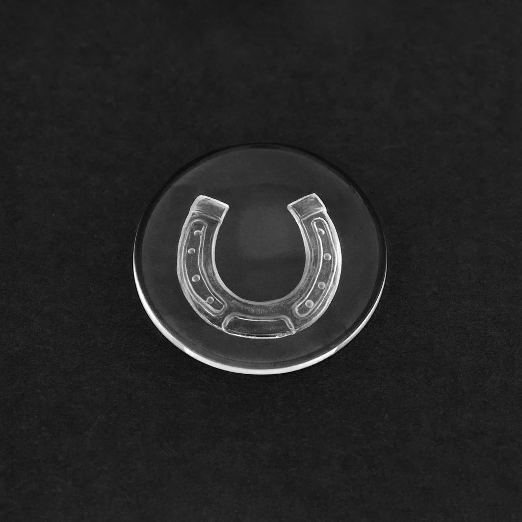 15mm Clear Quartz Round Cab Horseshoe Intaglio Carvings