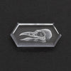 20x10mm Clear Quartz Elongated Hex Tablet™ Raven Skull Intaglio Carvings