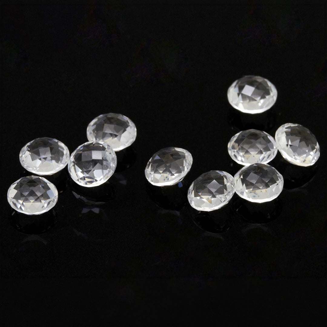 4 to 10mm Arkansas Clear Quartz Checkerboard Double Sided Rounds