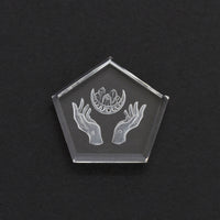 18mm Clear Quartz Pentagon Crystal Hands Intaglio Carvings