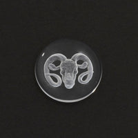 16mm Clear Quartz Round Aries Intaglio Carvings