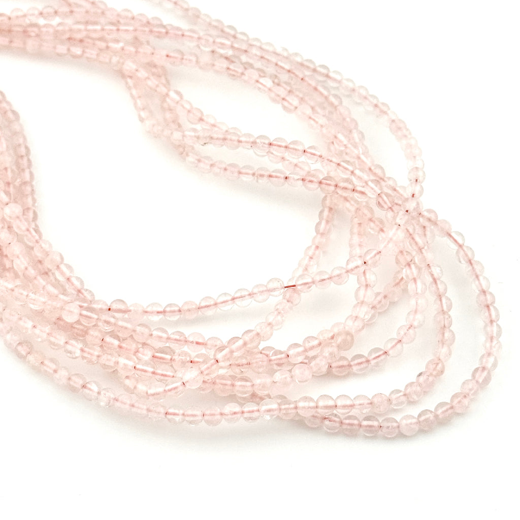 4mm Rose Quartz Round Bead Strands