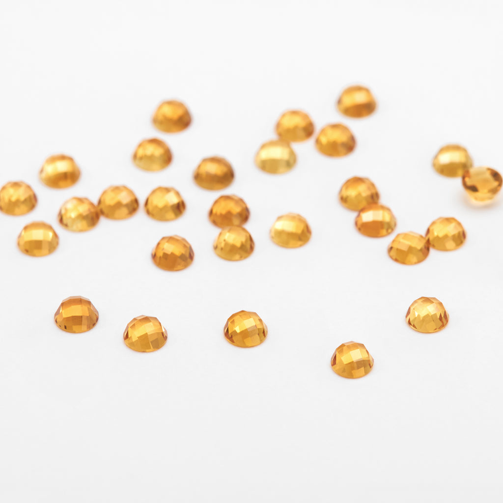 3mm Yellow Citrine Rose Cut Rounds