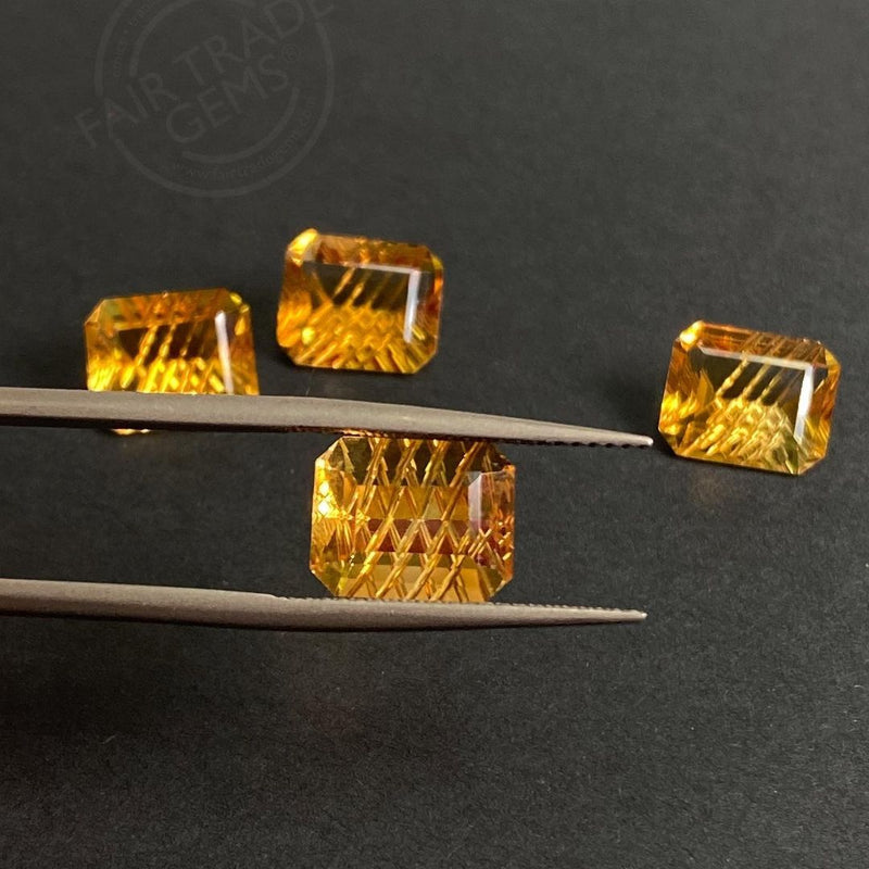 7x5 to 14x10mm Yellow Citrine Fantasy Emerald Cuts