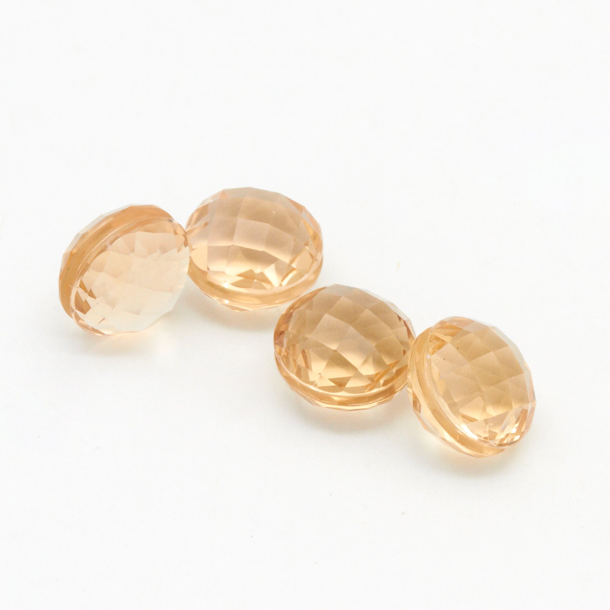 8mm Smoky Citrine Synch Cut Double Checkerboard Rounds