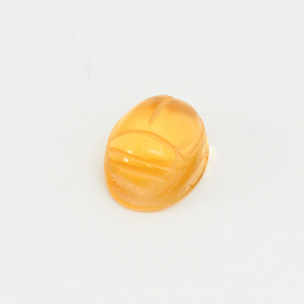 Parcel of Ten 10x8mm Yellow Citrine Carved Scarab Oval Cabs