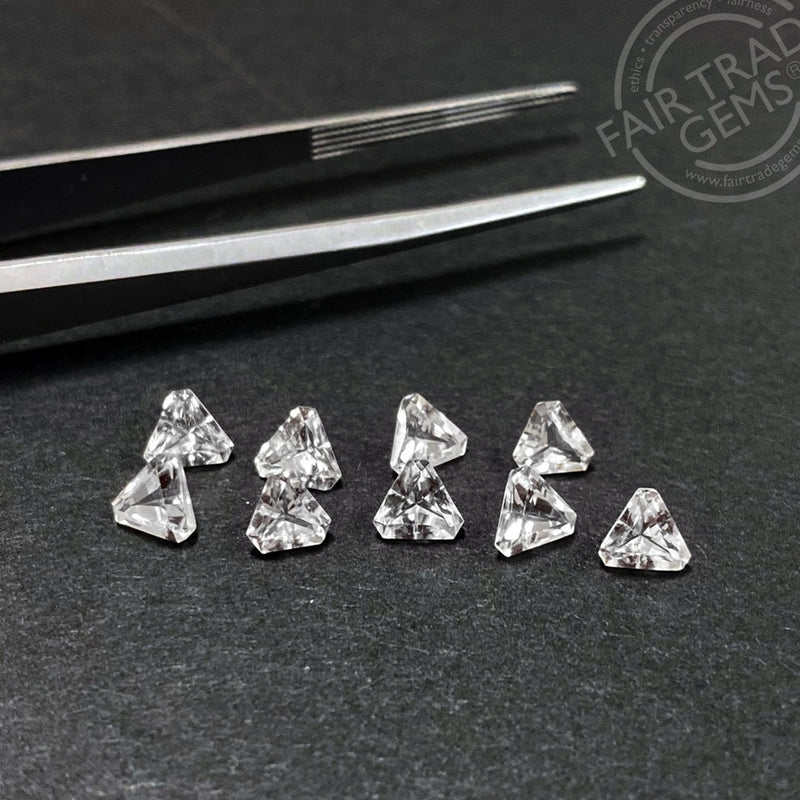 4mm White Zircon Triangles