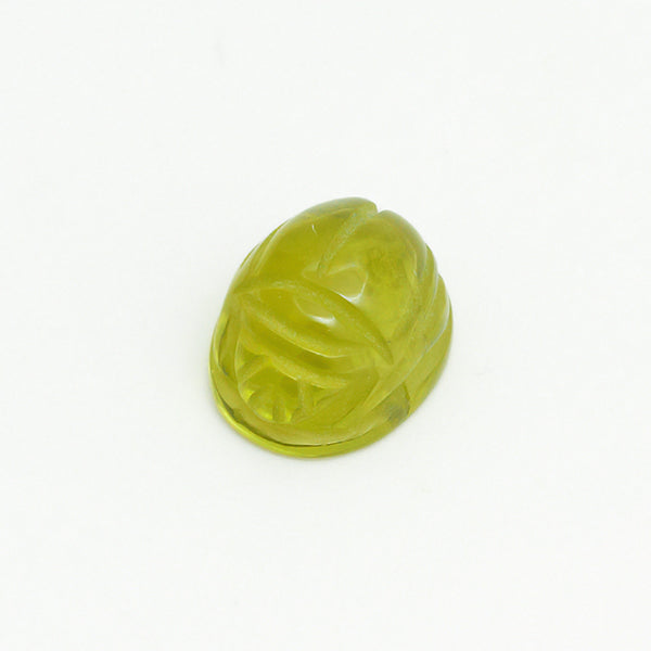 Parcel of Ten 10x8mm Mesa Verde® Peridot Carved Scarab Oval Cabs