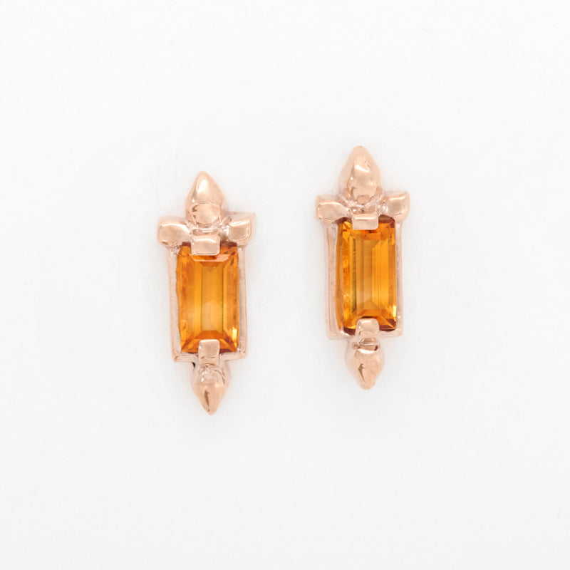 Customizable 4x2mm Baguette ColorKissed™ Stud Earrings No. 19330